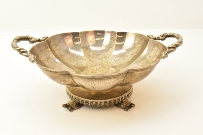Lot 1139 - A George V hallmarked silver fruit bowl, with...