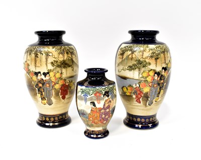 Lot 374 - A pair of mid-20th century Japanese Satsuma...
