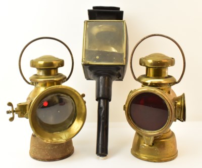 Lot 79 - LUCAS; a pair of brass 'King of the Road'...
