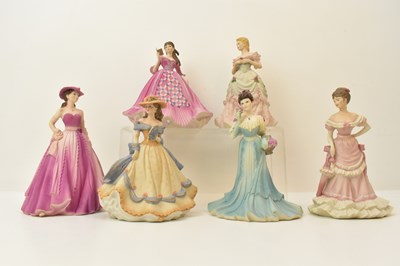 Lot 112 - COALPORT; seven porcelain figures, five from...