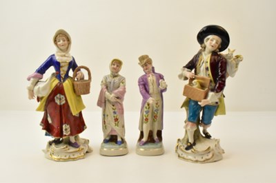 Lot 137 - SITZENDORF, GERMANY; a pair of large figures,...