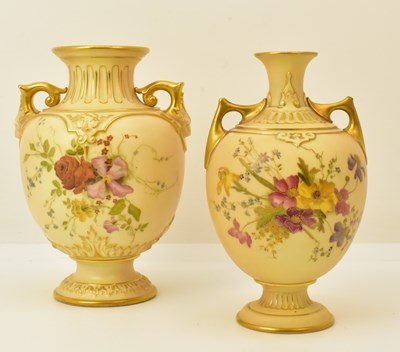 Lot 152 - ROYAL WORCESTER; two early 20th century hand...