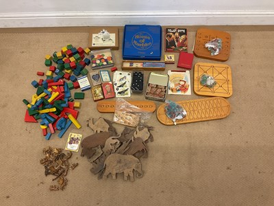 Lot 115 - A quantity of vintage toys, to include wooden...