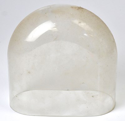 Lot 280 - A small oval glass clock cover (lacking base),...