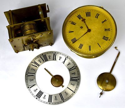 Lot 106 - Various clock movements and parts including a...