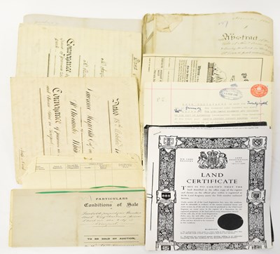 Lot 490 - A group of documents dating from 1842 to 1987,...