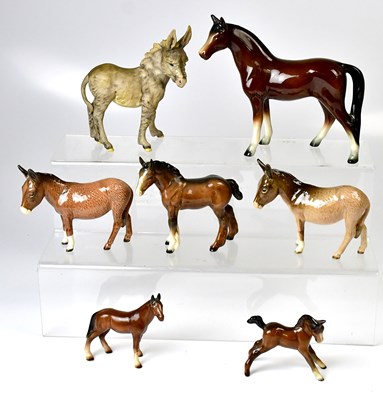 Lot 111 - BESWICK; four horse figures, height of largest...