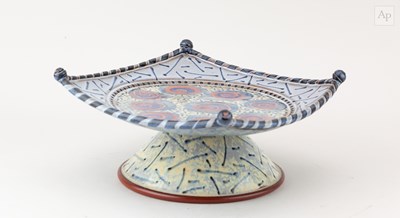 Lot 446 - MORGEN HALL (1960-2016); a square tin-glazed...