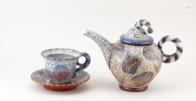Lot 451 - MORGEN HALL (1960-2016); a tin-glazed...