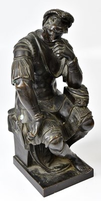 Lot 230 - AFTER MICHELANGELO; a bronze figure after the...