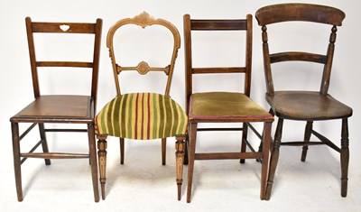 Lot 19 - Six chairs comprising a small Edwardian...
