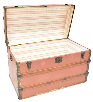 Lot 53 - An early 20th century dome-topped metal-bound...
