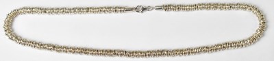 Lot 825 - A sterling silver necklace with shaped silver...