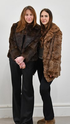 Lot 1340 - Two short brown rabbit fur jackets (2).