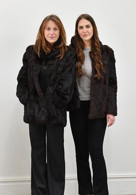 Lot 1343 - A short brown rabbit fur jacket, lined, and a...