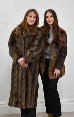 Lot 1346 - A full-length light brown marmot fur coat and...