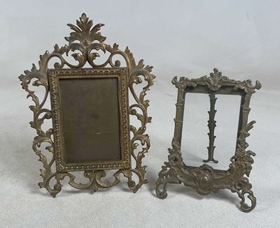 Lot 323 - Two brass picture frames, in the Rococo style,...