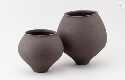 Lot 477 - RACHEL PETERS; two stoneware vessels with...
