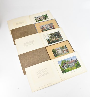 Lot 1350 - Five Macclesfield silk pictures in folders,...