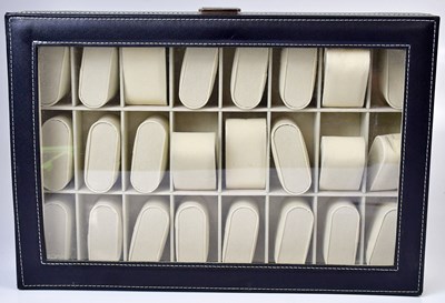 Lot 888 - Four matching watch display boxes, each with...