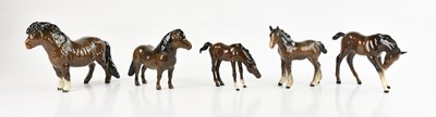 Lot 1441 - BESWICK; five models of horses and ponies,...