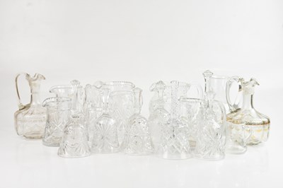 Lot 1610 - A pair of Victorian glass ewers, ten cut glass...