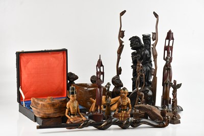 Lot 1369 - A collection of mixed Asian and African carved...