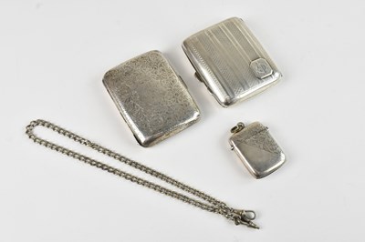 Lot 310 - A George V hallmarked silver vesta case,...