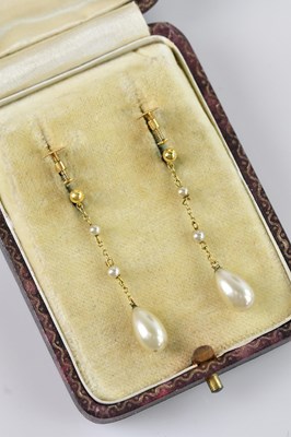 Lot 253 - A pair of Victorian yellow metal and simulated...