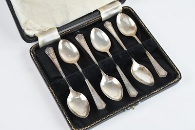 Lot 299 - A cased set of six George VI hallmarked silver...