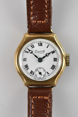 Lot 1093 - LIMIT III; a lady's 9ct gold cased wristwatch,...