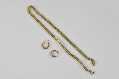 Lot 328 - A yellow metal curb link necklace, length...