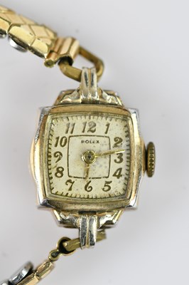 Lot 1094 - ROLEX; a lady's gold-plated wristwatch, the...
