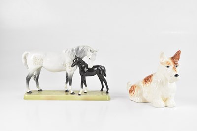 Lot 1434 - BESWICK; a mare and foal, height 14cm, and a...
