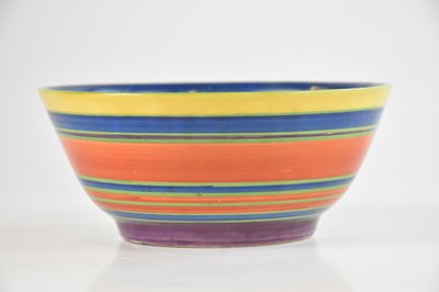 Lot 364 - CLARICE CLIFF; a 'Liberty Stripe' pattern bowl,...