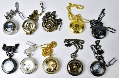 Lot 879 - A collection of ten modern pocket watches, in...