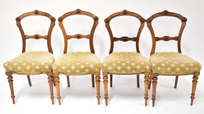 Lot 18 - A set of four Victorian walnut framed salon...