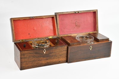 Lot 1219 - Two Victorian rosewood tea caddies, larger 13...