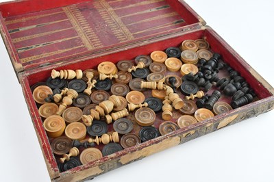Lot 1220 - A complete wooden chess set, height of king...