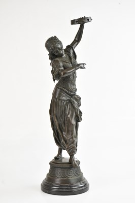Lot 1281 - A bronze figure of female dancer with...