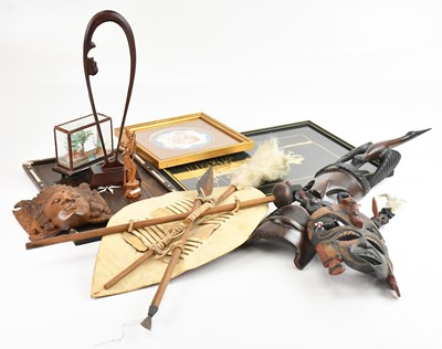 Lot 1360 - A collection of modern tribal carvings, a...