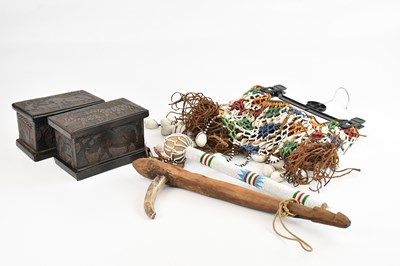 Lot 1361 - A mixed collection of tribal items comprising...