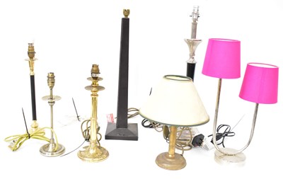 Lot 87 - Seven various table lamps including chrome and...