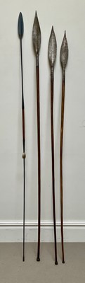 Lot 1193 - Three African spears, possibly Zulu, with a...