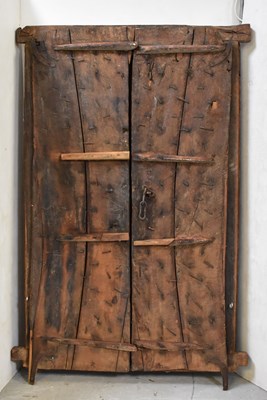 Lot 76 - A pair of Anglo/Indian door or window shutters...