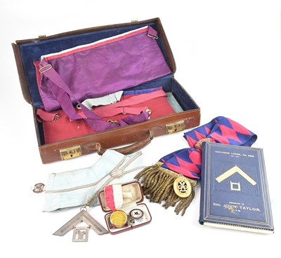 Lot 1208 - A collection of Masonic regalia comprising...