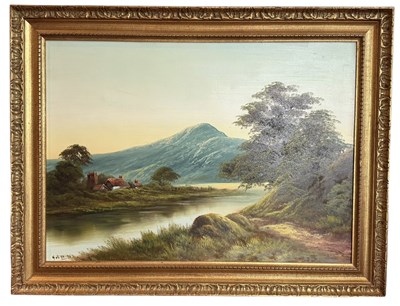 Lot 343 - UNATTRIBUTED; a modern oil on canvas, rural...