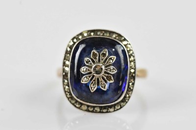 Lot 527 - A Georgian style yellow metal dress ring,...