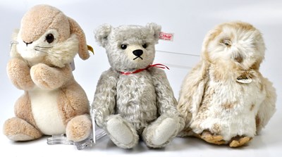 Lot 259 - STEIFF; three stuffed animals, comprising...