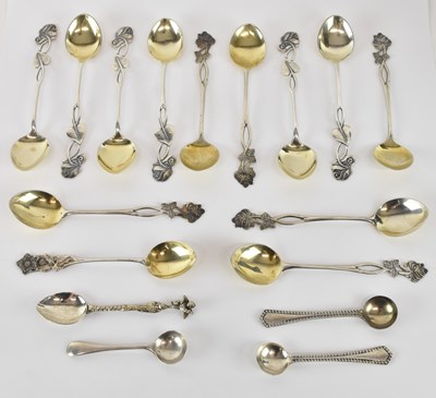 Lot 1215 - A set of twelve 830 grade silver coffee spoons...